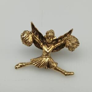 Camco Cheerleader Lapel Pin Gold Tone Cheer